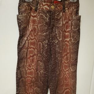Vintage V Christina Denim Capri Pants Sparkle Animal Print Size 10P